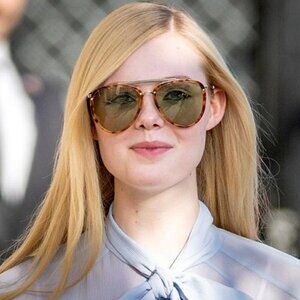 Gucci GG0672S 003 Sunglasses Havana/Gold Aviator Frame, Green Lenses